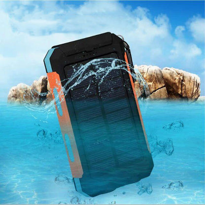 Adventure Solar Power Bank 20,000 mAh – Waterproof, Compass & Dual Headlights for Trekking