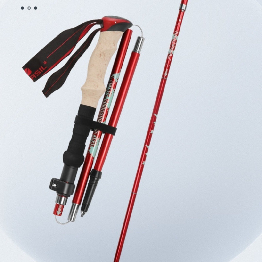 Alpenstock Folding Hiking Cane — Ultra-Light, Shock-Absorbing Trekking Pole for Cross-Country, Camping & Outdoor Adventure