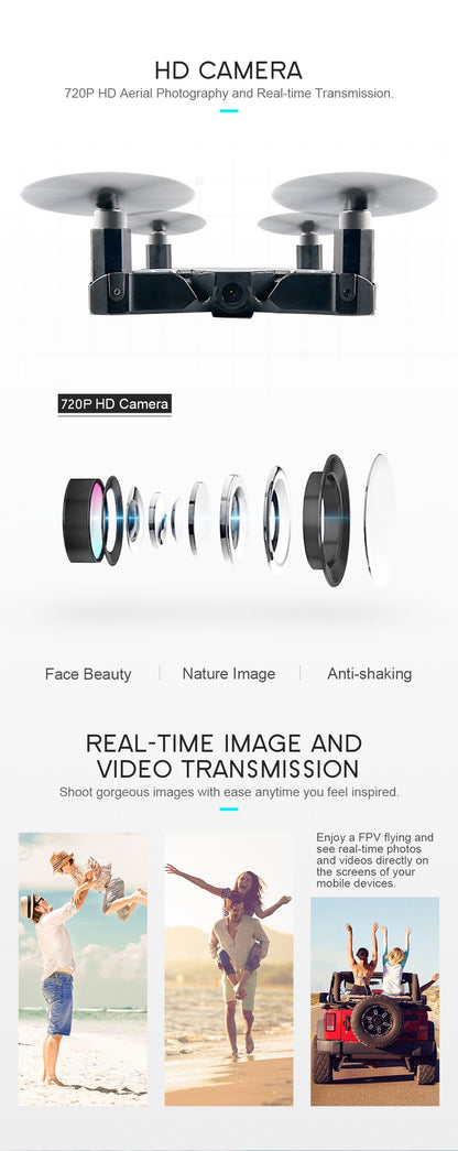 Compact Travel Drone H49 – 720p Selfie Camera, FPV WiFi, Folding Design for Adventures