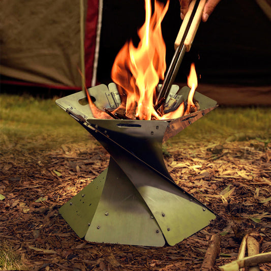 Outdoor Camping Bonfire Heater — Portable Foldable Campfire Stove for Firewood & Cooking | Lightweight Adventure Heater