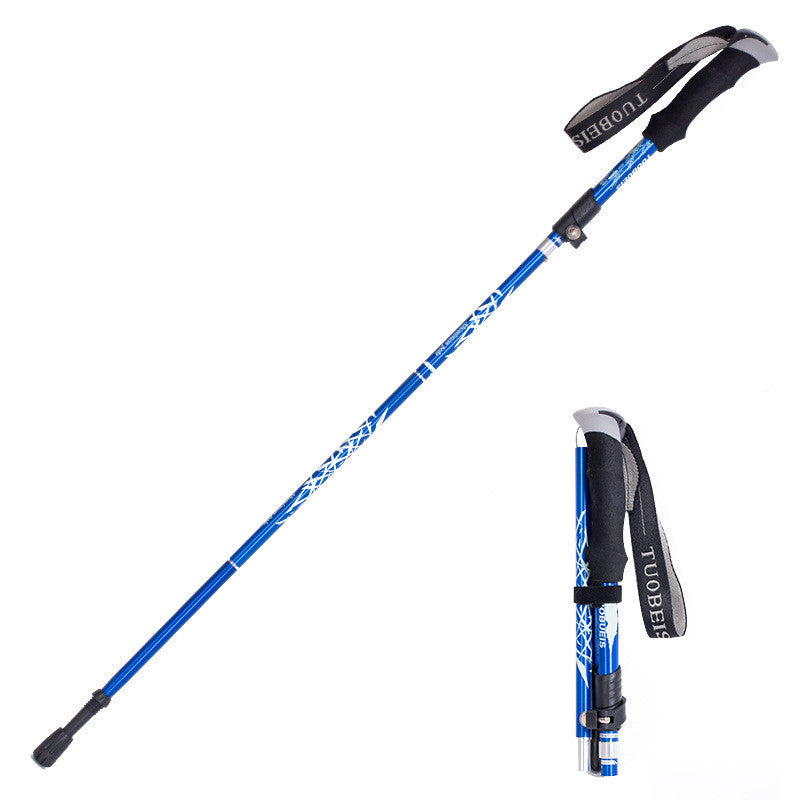 Ultralight Aluminum Alloy 5-Section Adjustable Trekking Poles — Anti-Shock Walking Sticks for Hiking, Backpacking &amp; Outdoor Adventures