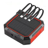 Adventure Solar Charger 10,000 mAh – Integrated Solar Panel & Multi‑Cable Bank for Trekking
