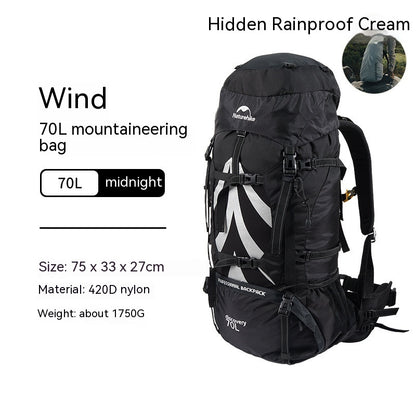 Naturehike Outdoor Wind 70L Hiking Backpack — Large Capacity Trekking & Travel Pack for Camping, Backpacking & Exploration