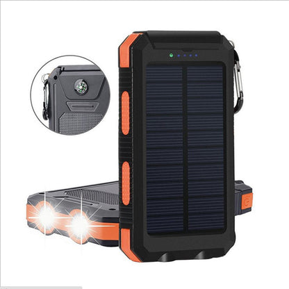 Adventure Solar Power Bank 20,000 mAh – Waterproof, Compass & Dual Headlights for Trekking