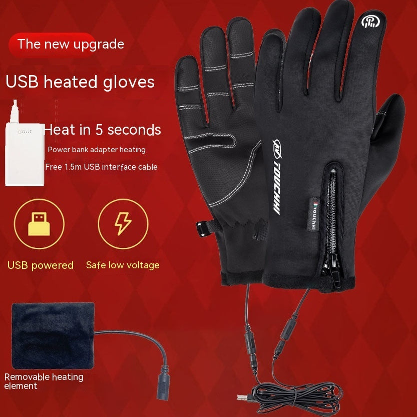 Adventure‑Ready Heated Gloves – Cold and Wet Conditions, Durable Polyester for Outdoor Travel