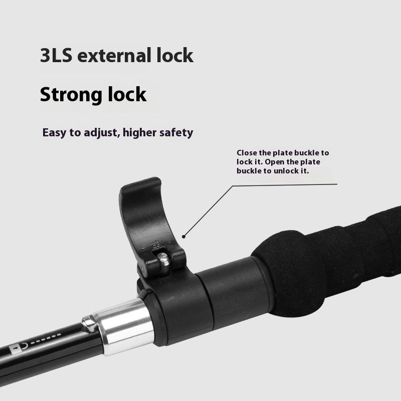 Alpenstock Folding Hiking Cane — Ultra-Light, Shock-Absorbing Trekking Pole for Cross-Country, Camping & Outdoor Adventure