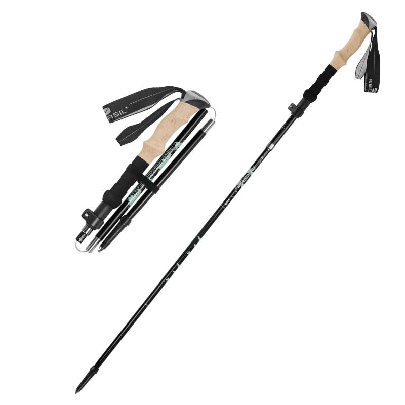 Alpenstock Folding Hiking Cane — Ultra-Light, Shock-Absorbing Trekking Pole for Cross-Country, Camping & Outdoor Adventure