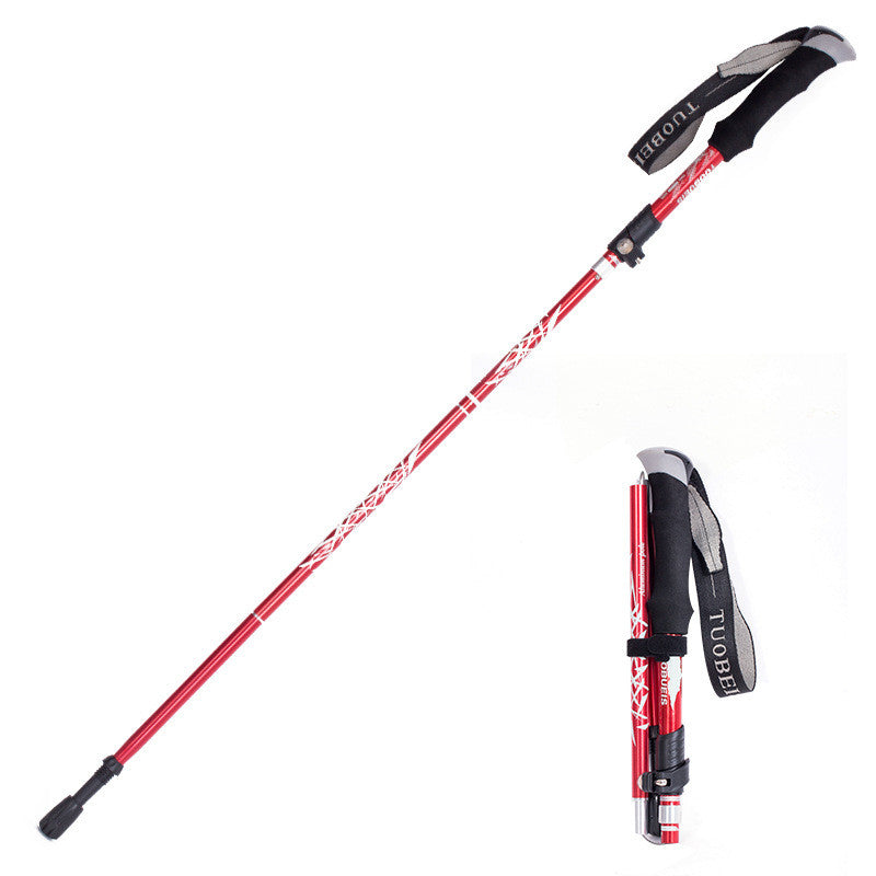 Ultralight Aluminum Alloy 5-Section Adjustable Trekking Poles — Anti-Shock Walking Sticks for Hiking, Backpacking &amp; Outdoor Adventures
