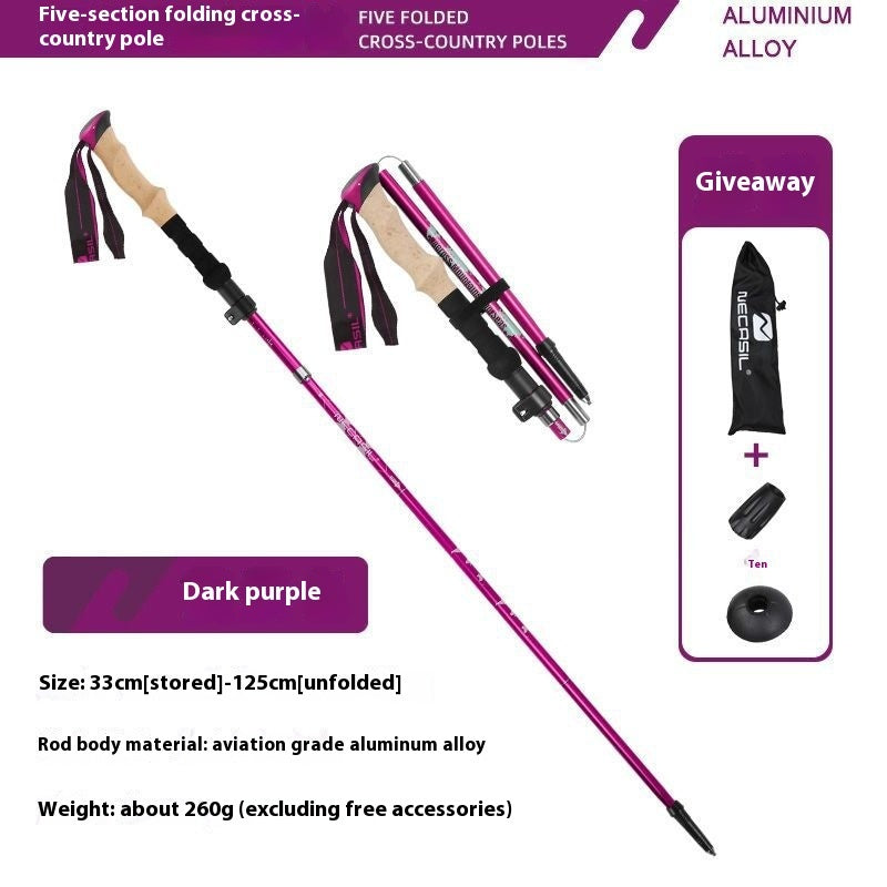 Alpenstock Folding Hiking Cane — Ultra-Light, Shock-Absorbing Trekking Pole for Cross-Country, Camping & Outdoor Adventure