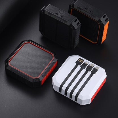 Adventure Solar Charger 10,000 mAh – Integrated Solar Panel & Multi‑Cable Bank for Trekking