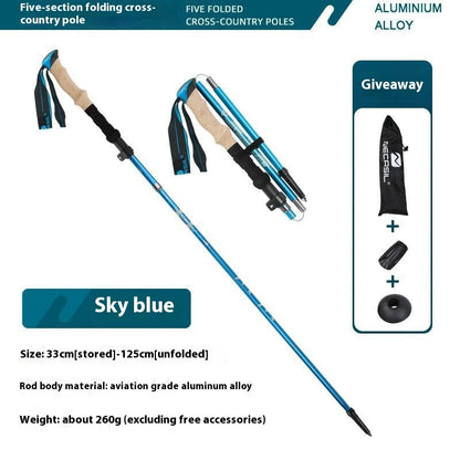 Alpenstock Folding Hiking Cane — Ultra-Light, Shock-Absorbing Trekking Pole for Cross-Country, Camping & Outdoor Adventure